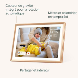 ARZOPA 14 Pouces Cadre Photo Numérique en Métal Stockage Cloud Gratuit 1920*1200 FHD Écran Tactile Partager Photos Vidéos Illimi