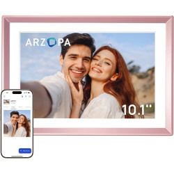 Arzopa cadre photo numérique métallique 10,1 pouces avec mémoire cloud gratuite wifi partage instantané photos vidéos design élé