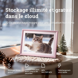 Arzopa cadre photo numérique métallique 10,1 pouces avec mémoire cloud gratuite wifi partage instantané photos vidéos design élé