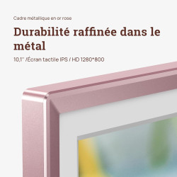 Arzopa cadre photo numérique métallique 10,1 pouces avec mémoire cloud gratuite wifi partage instantané photos vidéos design élé