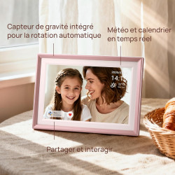 Arzopa cadre photo numérique métallique 10,1 pouces avec mémoire cloud gratuite wifi partage instantané photos vidéos design élé