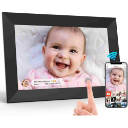 Cadre Photo Numérique 10.1 Pouces WiFi, 1280x800 HD IPS | Cadre Numérique Photo Tactile 32G, Rotation Auto pour Vidéo Musique, C