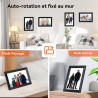 Cadre Photo Numérique 10.1 Pouces WiFi, 1280x800 HD IPS | Cadre Numérique Photo Tactile 32G, Rotation Auto pour Vidéo Musique, C