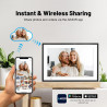 Cadre Photo Numérique WiFi Anna Bella 10,1 Pouces, Cadre Électronique 1280x800 HD, 32GB, Rotation Automatique, Écran Tactile Int