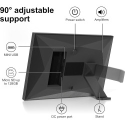Frameo Cadre Photo numérique WiFi 10 Pouces, écran Tactile IPS 1280 * 800, partagez des Photos ou des vidéos Via l'application F