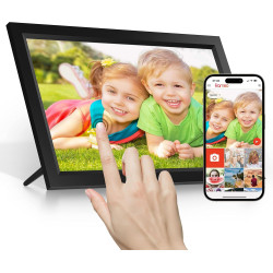 Frameo Cadre Photo numérique WiFi 15,6 Pouces, écran Tactile IPS 1366 * 768, partagez des Photos ou des vidéos Via l'application