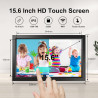 Frameo Cadre Photo numérique WiFi 15,6 Pouces, écran Tactile IPS 1366 * 768, partagez des Photos ou des vidéos Via l'application