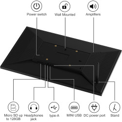 Frameo Cadre Photo numérique WiFi 15,6 Pouces, écran Tactile IPS 1366 * 768, partagez des Photos ou des vidéos Via l'application