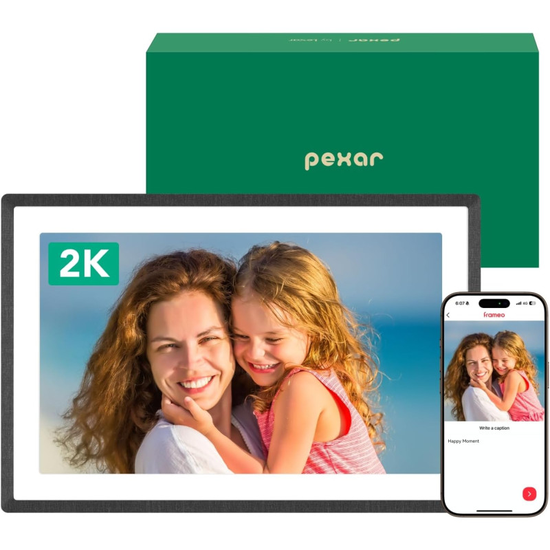 pexar cadre photo numérique 2K (développé par Lexar), écran tactile IPS antireflet de 11 pouces, cadre photo numérique Wi-Fi ave