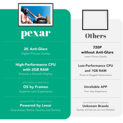 pexar cadre photo numérique 2K (développé par Lexar), écran tactile IPS antireflet de 11 pouces, cadre photo numérique Wi-Fi ave