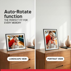 AgfaPhoto Cadre Photo Connecté Realiview APF1000 Wi-FI 10" LCD - Affichage Photos/Vidéos, Horloge, Météo, Rotation Auto, Mémoire