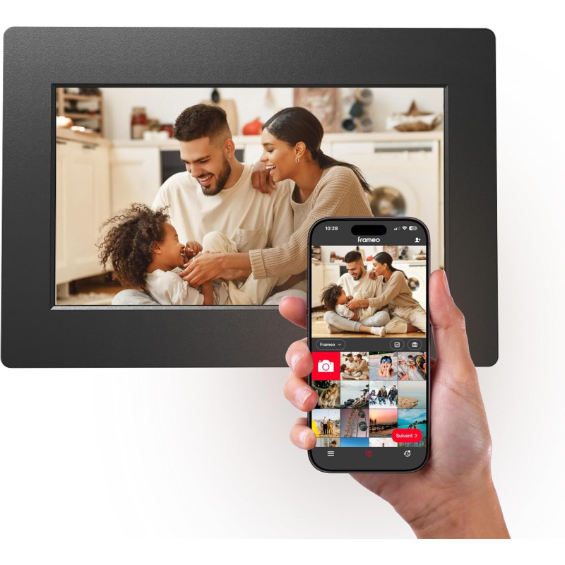 AgfaPhoto Cadre Photo Connecté Realiview APF700 Wi-FI 7" LCD - Affichage Photos/Vidéos, Horloge, Météo, Rotation Auto, Mémoire 3