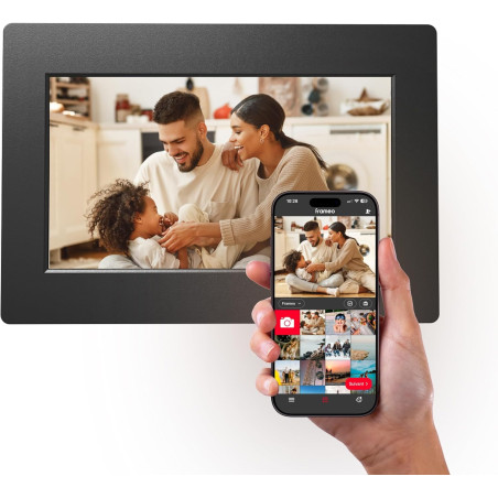 AgfaPhoto Cadre Photo Connecté Realiview APF700 Wi-FI 7" LCD - Affichage Photos/Vidéos, Horloge, Météo, Rotation Auto, Mémoire 3