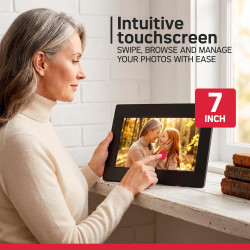 AgfaPhoto Cadre Photo Connecté Realiview APF700 Wi-FI 7" LCD - Affichage Photos/Vidéos, Horloge, Météo, Rotation Auto, Mémoire 3