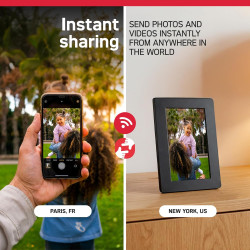 AgfaPhoto Cadre Photo Connecté Realiview APF700 Wi-FI 7" LCD - Affichage Photos/Vidéos, Horloge, Météo, Rotation Auto, Mémoire 3