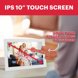 AGFA Photo Cadre Photo Connecté Realiview APF1000 Wi-FI 10" LCD Ecran en Verre - Affichage Photos/Vidéos, Horloge, Météo, Rotati