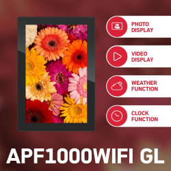 AGFAPHOTO Cadre Photo numérique 10 Pouces Noir APF1000WIFIGLBK