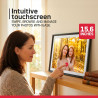 AgfaPhoto Cadre Photo Connecté Realiview APF1560 Wi-FI 15,6" LCD - Affichage Photos/Vidéos, Horloge, Météo, Rotation Auto, Mémoi