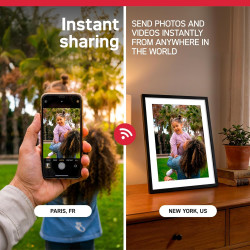 AgfaPhoto Cadre Photo Connecté Realiview APF1560 Wi-FI 15,6" LCD - Affichage Photos/Vidéos, Horloge, Météo, Rotation Auto, Mémoi