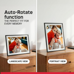 AgfaPhoto Cadre Photo Connecté Realiview APF1560 Wi-FI 15,6" LCD - Affichage Photos/Vidéos, Horloge, Météo, Rotation Auto, Mémoi
