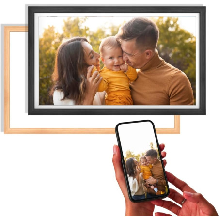 AGFA Photo – Cadre Photo Connecté Realiview APF2400 Wi-FI 24" Écran Tactile LCD – Affichage Photos/Vidéos, Horloge, Météo, Auto-