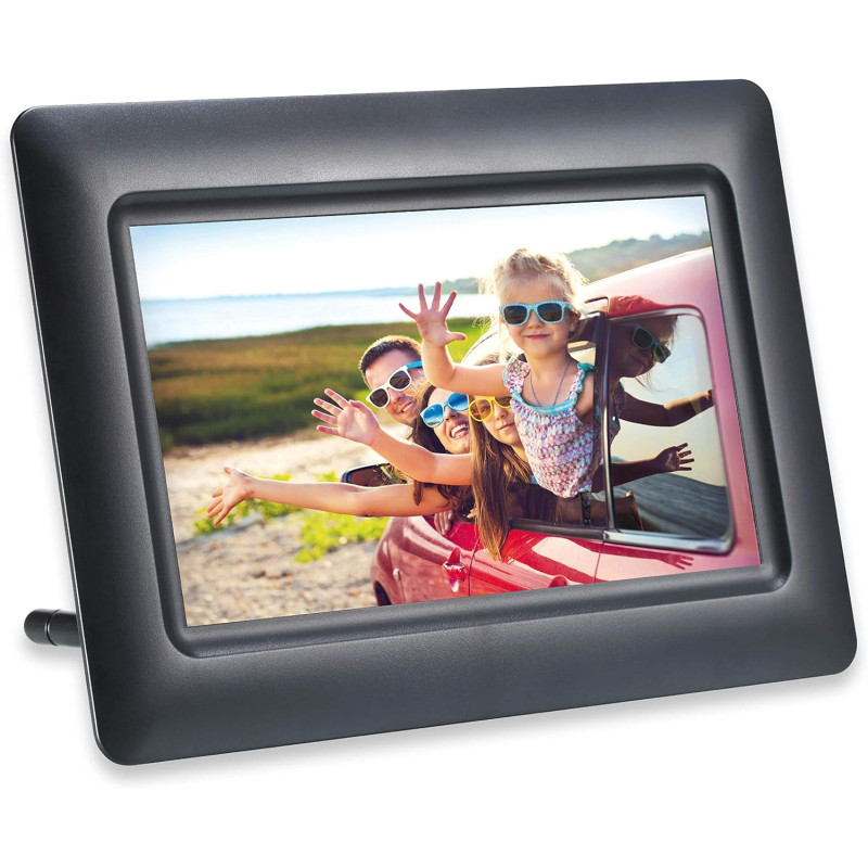 AgfaPhoto Cadre Photo Numérique Realiview APF700 - Écran LED 7" 1024x600, Affichage Photos, Horloge, Calendrier Programmable - N