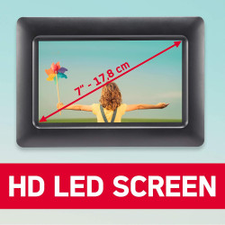 AgfaPhoto Cadre Photo Numérique Realiview APF700 - Écran LED 7" 1024x600, Affichage Photos, Horloge, Calendrier Programmable - N