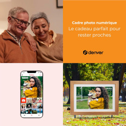 Denver PFF-1042LW Cadre Photo numérique Wi-FI FRAMEO 10,1 Pouces, écran Tactile IPS 1280 x 800, mémoire 16 Go, Application iOS/A