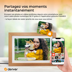 Denver PFF-1042LW Cadre Photo numérique Wi-FI FRAMEO 10,1 Pouces, écran Tactile IPS 1280 x 800, mémoire 16 Go, Application iOS/A