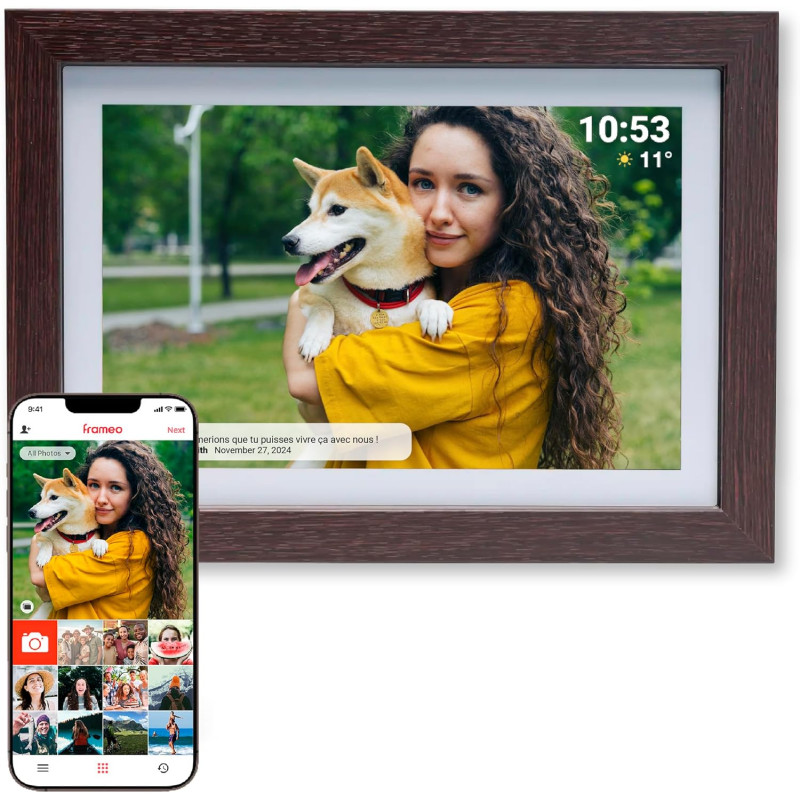 Denver PFF-1042DW Cadre Photo numérique Wi-FI FRAMEO 10,1 Pouces, écran Tactile IPS 1280 x 800, mémoire 16 Go, Application iOS/A