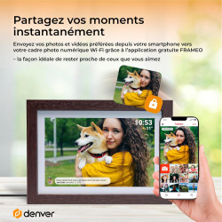Denver PFF-1042DW Cadre Photo numérique Wi-FI FRAMEO 10,1 Pouces, écran Tactile IPS 1280 x 800, mémoire 16 Go, Application iOS/A