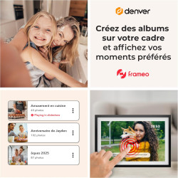 Denver PFF-1016 Cadre Photo numérique Wi-FI FRAMEO 10,1 Pouces, écran Tactile IPS 1280 x 800, mémoire 16 Go, Application iOS/And