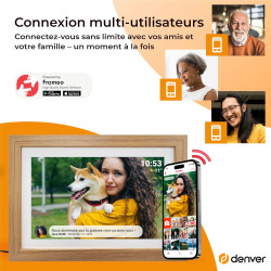 Denver PFF-1543LW Cadre Photo numérique Wi-FI FRAMEO 15,6 Pouces Full HD, écran Tactile IPS 1920 x 1080, mémoire 16 Go, Cadre Bo