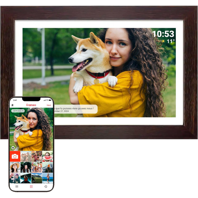 Denver PFF-1543DW Cadre Photo numérique Wi-FI FRAMEO 15,6 Pouces Full HD, écran Tactile IPS 1920 x 1080, mémoire 16 Go, Cadre Bo