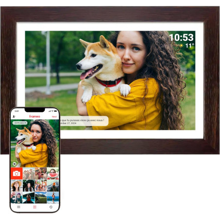 Denver PFF-1543DW Cadre Photo numérique Wi-FI FRAMEO 15,6 Pouces Full HD, écran Tactile IPS 1920 x 1080, mémoire 16 Go, Cadre Bo