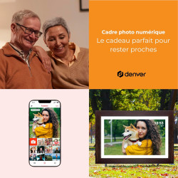 Denver PFF-1543DW Cadre Photo numérique Wi-FI FRAMEO 15,6 Pouces Full HD, écran Tactile IPS 1920 x 1080, mémoire 16 Go, Cadre Bo