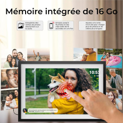 Denver PFF-1516 Cadre Photo numérique Wi-FI FRAMEO 15,6 Pouces Full HD, écran Tactile IPS 1920 x 1080, mémoire 16 Go, Finition N