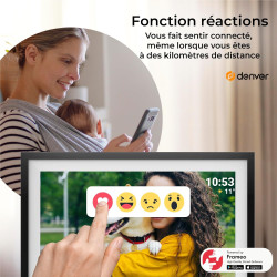 Denver PFF-1516 Cadre Photo numérique Wi-FI FRAMEO 15,6 Pouces Full HD, écran Tactile IPS 1920 x 1080, mémoire 16 Go, Finition N