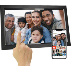 Argentgear® cadre photo numérique 15,6 pouces | écran fhd tactile avec wifi | 32 go de stockage | grand format cadre numérique a