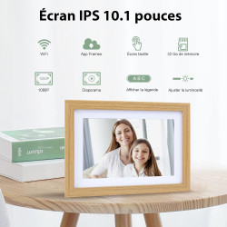 Veidoo Frameo 10 1 Pouces 32GB WiFi Cadre Photo Numérique 1280x800 HD IPS Tactile Rotation Auto Musique Horloge Partagez Photos 