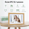 Veidoo Frameo 10 1 Pouces 32GB WiFi Cadre Photo Numérique 1280x800 HD IPS Tactile Rotation Auto Musique Horloge Partagez Photos 