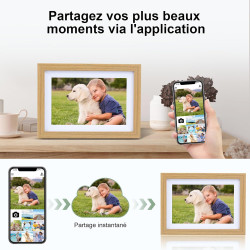 Veidoo Frameo 10 1 Pouces 32GB WiFi Cadre Photo Numérique 1280x800 HD IPS Tactile Rotation Auto Musique Horloge Partagez Photos 