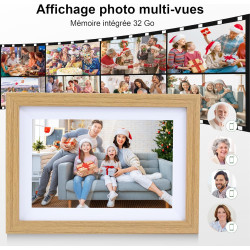 Veidoo Frameo 10 1 Pouces 32GB WiFi Cadre Photo Numérique 1280x800 HD IPS Tactile Rotation Auto Musique Horloge Partagez Photos 