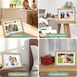 Veidoo Frameo 10 1 Pouces 32GB WiFi Cadre Photo Numérique 1280x800 HD IPS Tactile Rotation Auto Musique Horloge Partagez Photos 