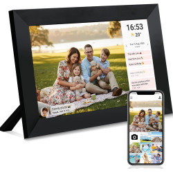 Veidoo Frameo 10 1 Pouces 32GB WiFi Cadre Photo Numérique 1280x800 HD IPS Tactile Rotation Auto Musique Horloge Partagez Photos 