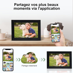 Veidoo Frameo 10 1 Pouces 32GB WiFi Cadre Photo Numérique 1280x800 HD IPS Tactile Rotation Auto Musique Horloge Partagez Photos 