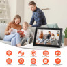 Cadre Photo Numérique WiFi de 10,1 Pouces, Mémoire Intégrée de 64 Go, Écran Tactile IPS LCD de 1280x800, Rotation Automatique et