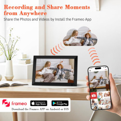 Cadre Photo Numérique WiFi de 10,1 Pouces, Mémoire Intégrée de 64 Go, Écran Tactile IPS LCD de 1280x800, Rotation Automatique et