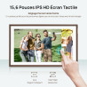 ARZOPA Cadres Photo Numérique 15,6 Pouces Stockage Cloud Gratuit et Illimité FHD Écran Tactile Partage à Distance Photos Vidéos 