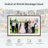 ARZOPA Cadres Photo Numérique 15,6 Pouces Stockage Cloud Gratuit et Illimité FHD Écran Tactile Partage à Distance Photos Vidéos 